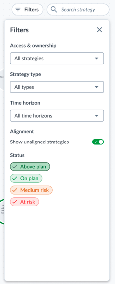 Filter options