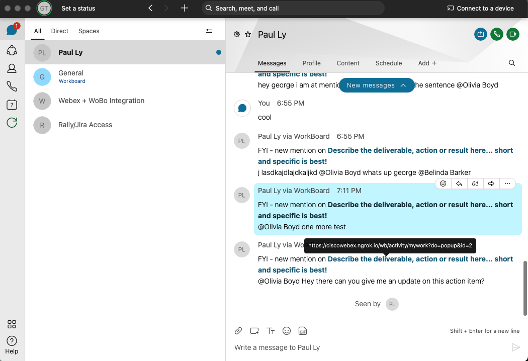 image of a notification in webex from WorkBoard